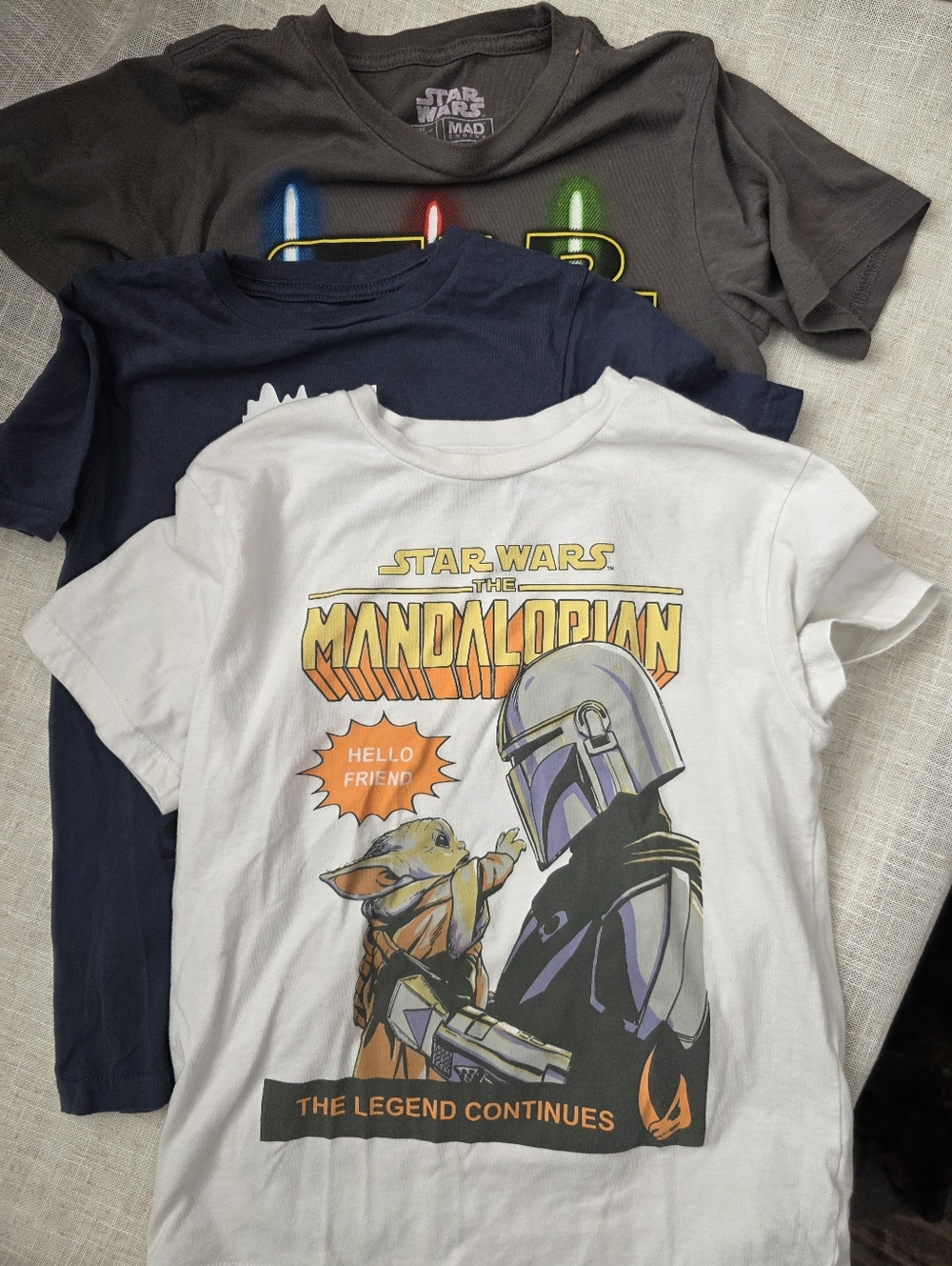 Star Wars Kids Graphic Tees - 3 Shirts All Together, Multiple Colors, Size Med.